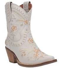 Dingo Primrose Leather Feather and Floral Embroidered Western Booties