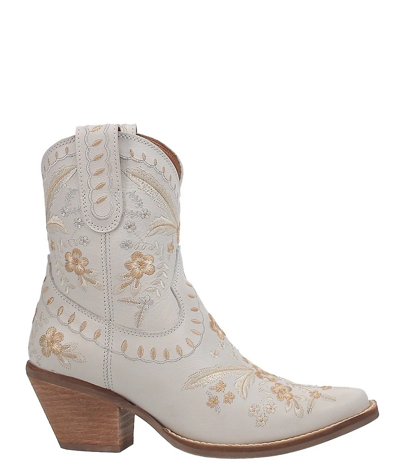 Dingo Primrose Leather Feather and Floral Embroidered Western Booties