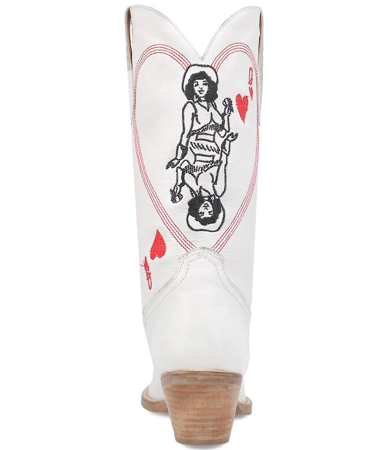 Dingo Queen A Hearts Embroidered Leather Tall Western Boots