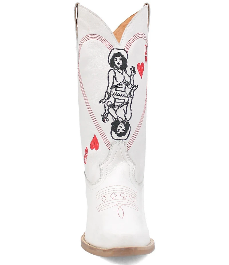 Dingo Queen A Hearts Embroidered Leather Tall Western Boots