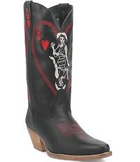 Dingo Queen A Hearts Embroidered Leather Tall Western Boots
