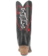 Dingo Queen A Hearts Embroidered Leather Tall Western Boots