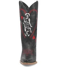 Dingo Queen A Hearts Embroidered Leather Tall Western Boots