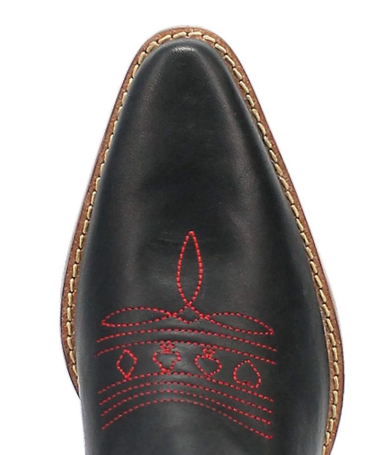 Dingo Queen A Hearts Embroidered Leather Tall Western Boots