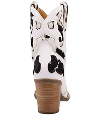 Dingo Run Wild Leather Cow Print Suede Western Booties