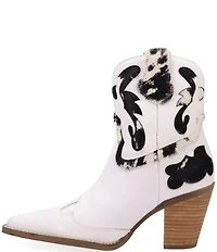 Dingo Run Wild Leather Cow Print Suede Western Booties