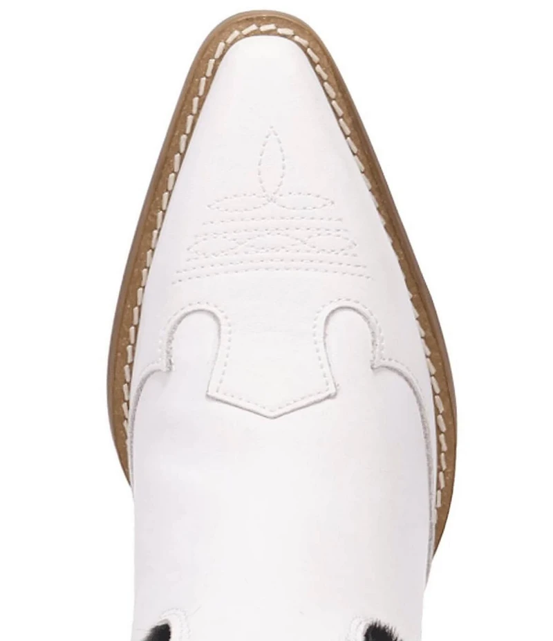 Dingo Run Wild Leather Cow Print Suede Western Booties