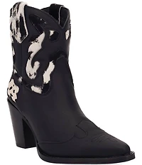 Dingo Run Wild Leather Cow Print Suede Western Booties
