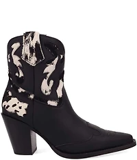 Dingo Run Wild Leather Cow Print Suede Western Booties