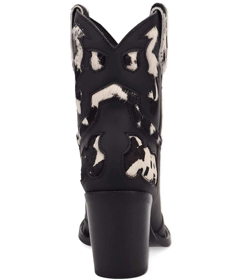 Dingo Run Wild Leather Cow Print Suede Western Booties
