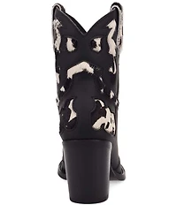 Dingo Run Wild Leather Cow Print Suede Western Booties