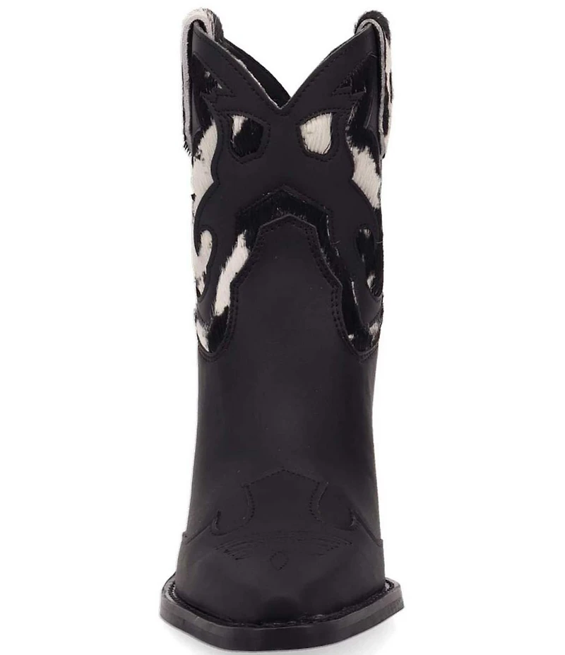 Dingo Run Wild Leather Cow Print Suede Western Booties