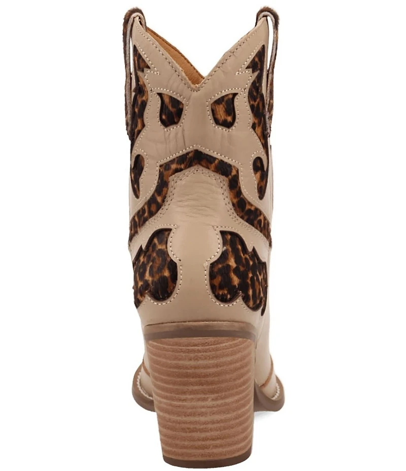 Dingo Run Wild Leather Leopard Print Suede Western Booties