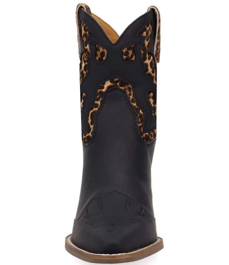 Dingo Run Wild Leather Leopard Print Suede Western Booties