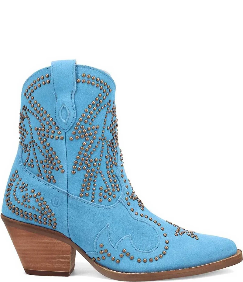Dingo Seein' Stars Studded Suede Western Booties