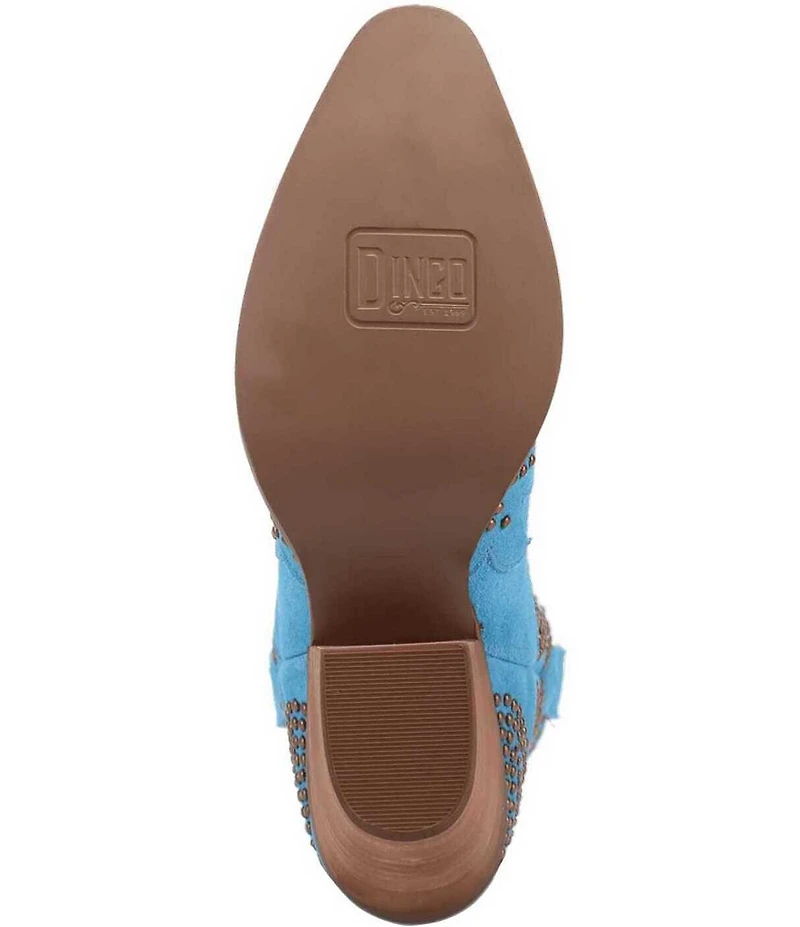 Dingo Seein' Stars Studded Suede Western Booties