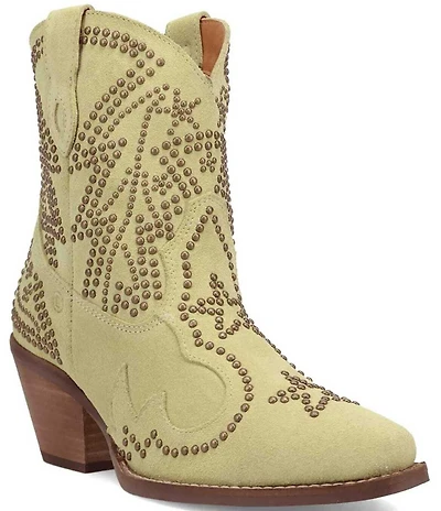Dingo Seein' Stars Studded Suede Western Booties