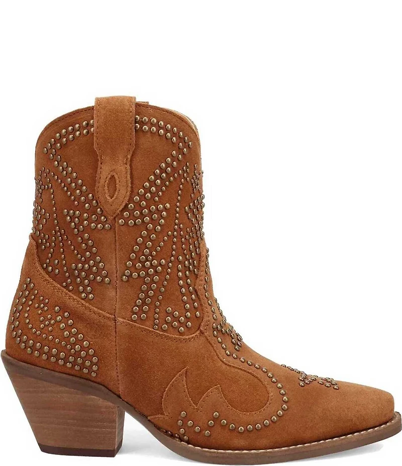 Dingo Seein' Stars Studded Suede Western Booties