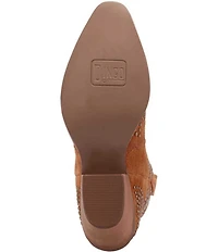 Dingo Seein' Stars Studded Suede Western Booties