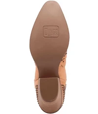 Dingo Seein' Stars Studded Suede Western Booties