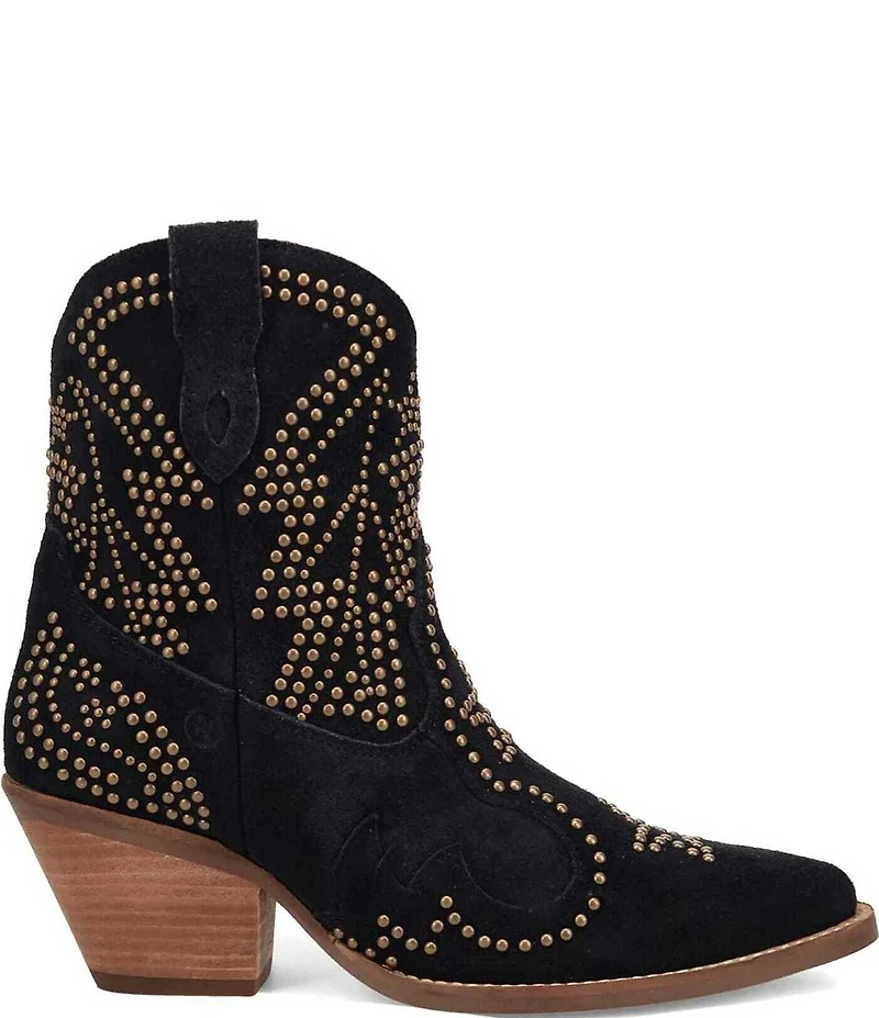 Dingo Seein' Stars Studded Suede Western Booties