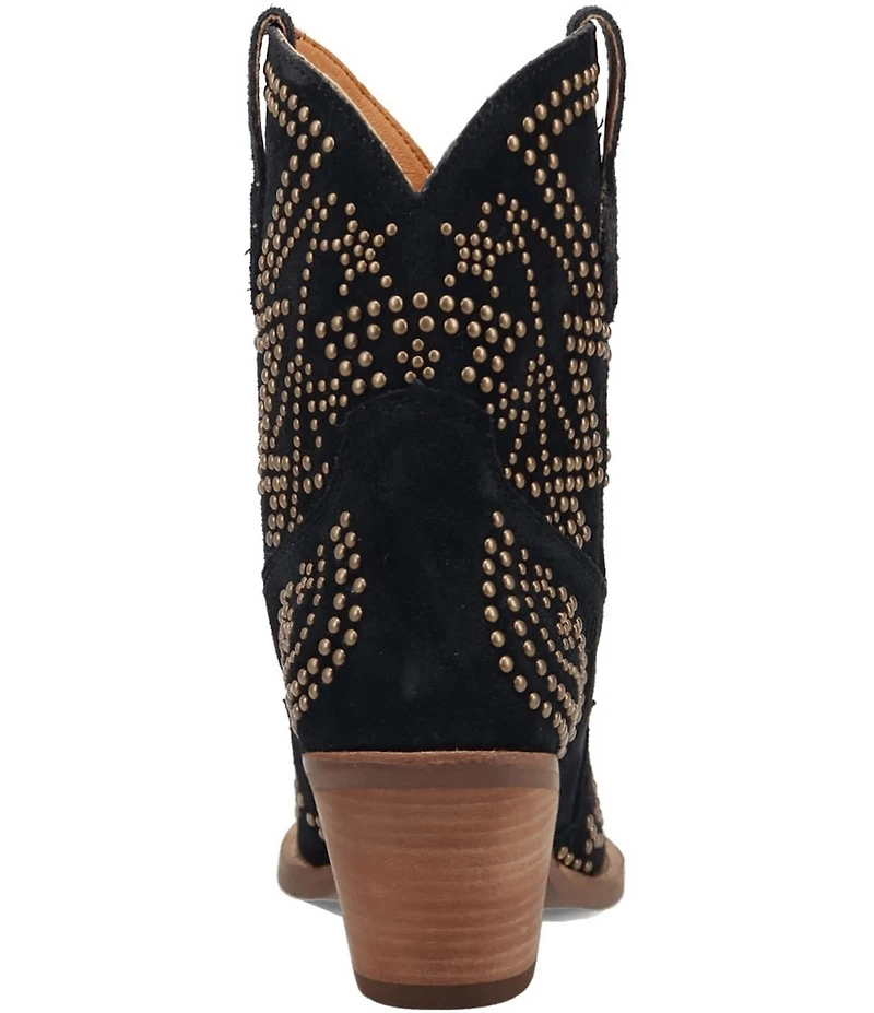 Dingo Seein' Stars Studded Suede Western Booties