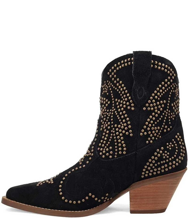 Dingo Seein' Stars Studded Suede Western Booties