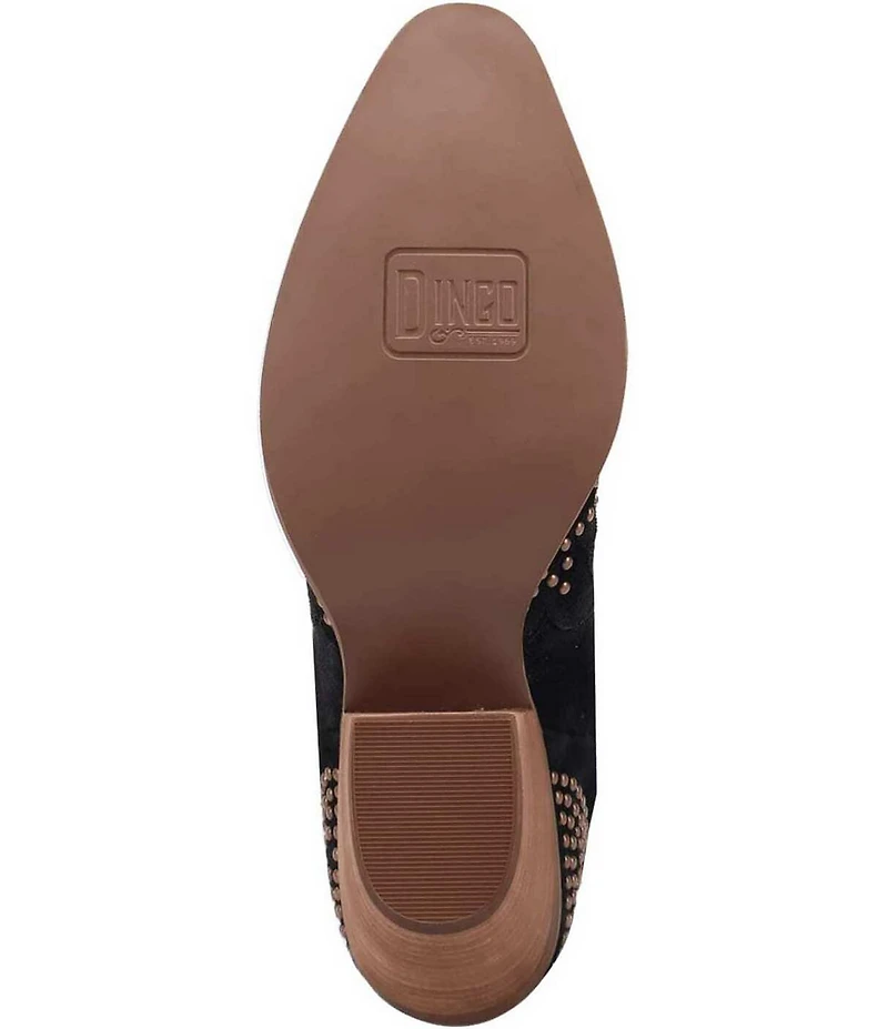 Dingo Seein' Stars Studded Suede Western Booties