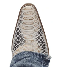 Dingo Shabby Denim Snake Embossed Western Boots
