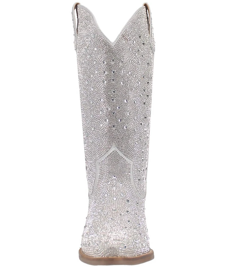 Dingo Silver Dollar Rhinestone Embellished Leather Western Boots