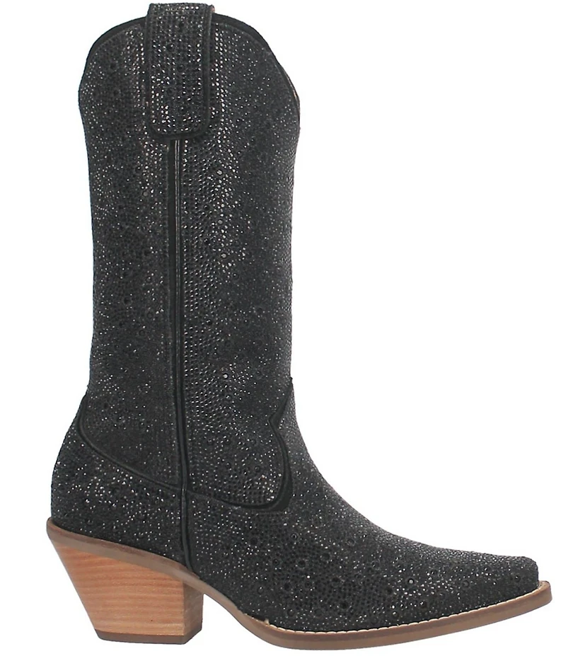 Dingo Silver Dollar Rhinestone Embellished Leather Western Boots