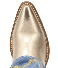 Dingo Southern Sass Metallic Leather Denim Shaft Western Tall Boots