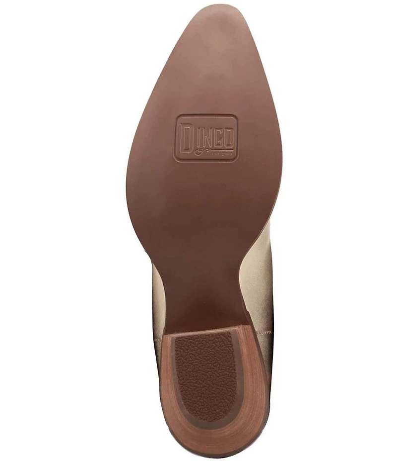 Dingo Southern Sass Metallic Leather Denim Shaft Western Tall Boots