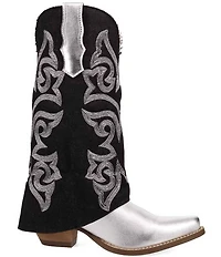 Dingo Southern Sass Metallic Leather Denim Shaft Western Tall Boots