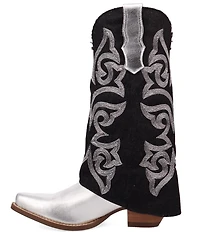 Dingo Southern Sass Metallic Leather Denim Shaft Western Tall Boots