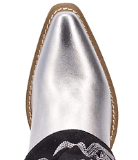 Dingo Southern Sass Metallic Leather Denim Shaft Western Tall Boots