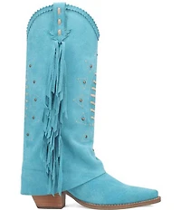Dingo Spirit Trail Suede Fold Over Fringe Tall Western Boots