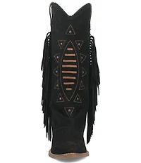 Dingo Spirit Trail Suede Fold Over Fringe Tall Western Boots