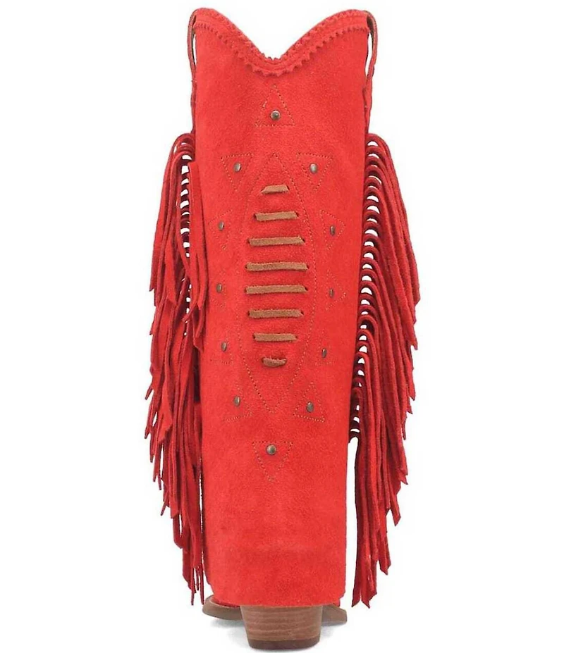 Dingo Spirit Trail Suede Fold Over Fringe Tall Western Boots