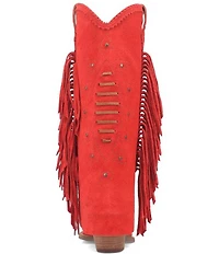 Dingo Spirit Trail Suede Fold Over Fringe Tall Western Boots