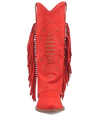 Dingo Spirit Trail Suede Fold Over Fringe Tall Western Boots