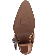 Dingo Spur Crazy Leopard Print Calf Hair Buckle Hardware Over The Knee Western Boots