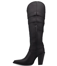 Dingo Spurwest Leather Buckled Strap Over The Knee Western Boots