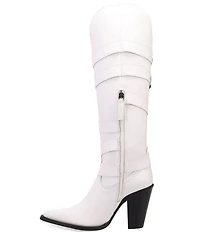 Dingo Spurwest Leather Buckled Strap Over The Knee Western Boots