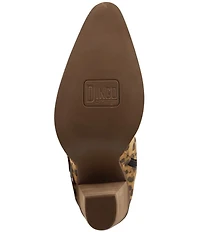 Dingo Spurwest Leopard Print Suede Multi Buckled Straps Over-The-Knee Western Boots