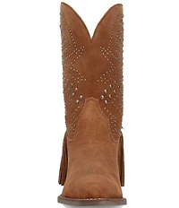 Dingo Star Power Studded Suede Fringe Mid Calf Western Boots