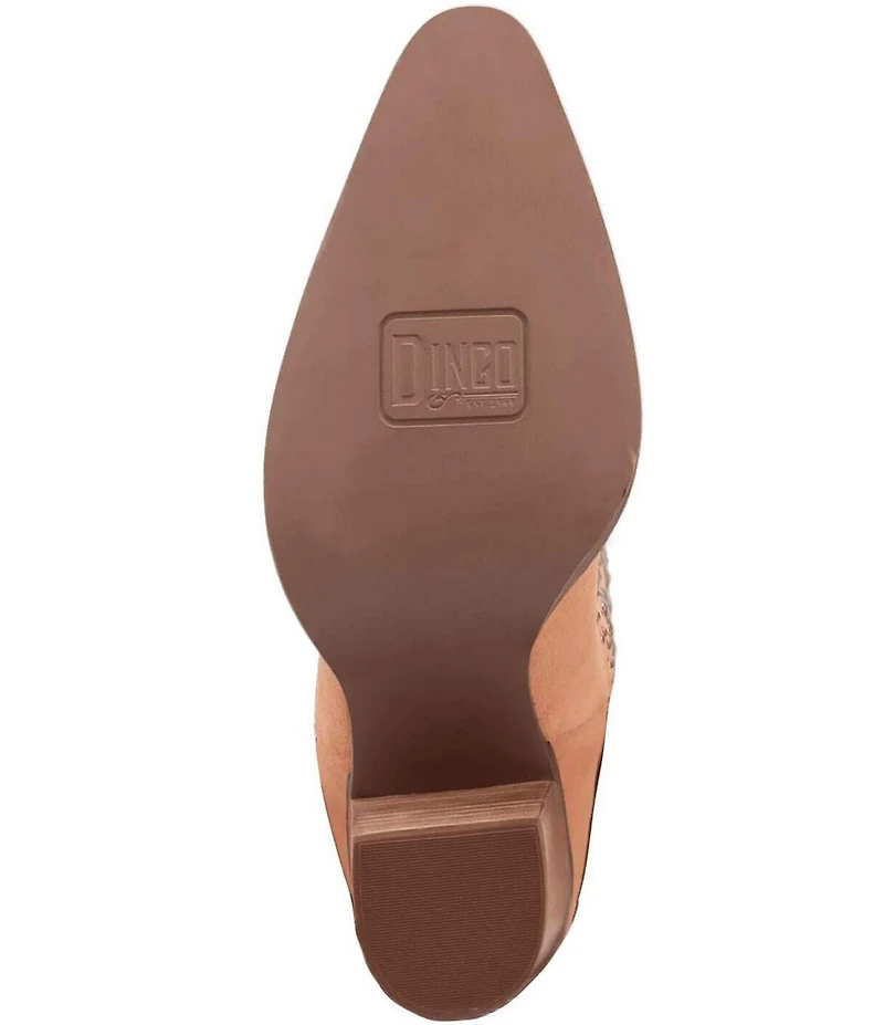 Dingo Star Power Studded Suede Fringe Mid Calf Western Boots