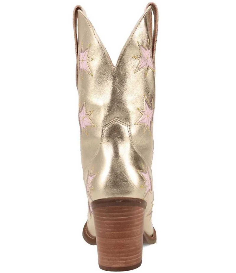 Dingo Starburst Leather Star Cut Out Western Mid Calf Boots