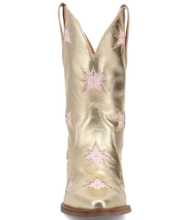 Dingo Starburst Leather Star Cut Out Western Mid Calf Boots