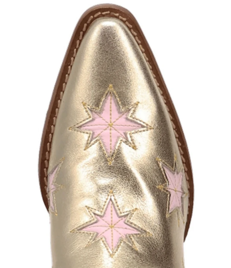 Dingo Starburst Leather Star Cut Out Western Mid Calf Boots